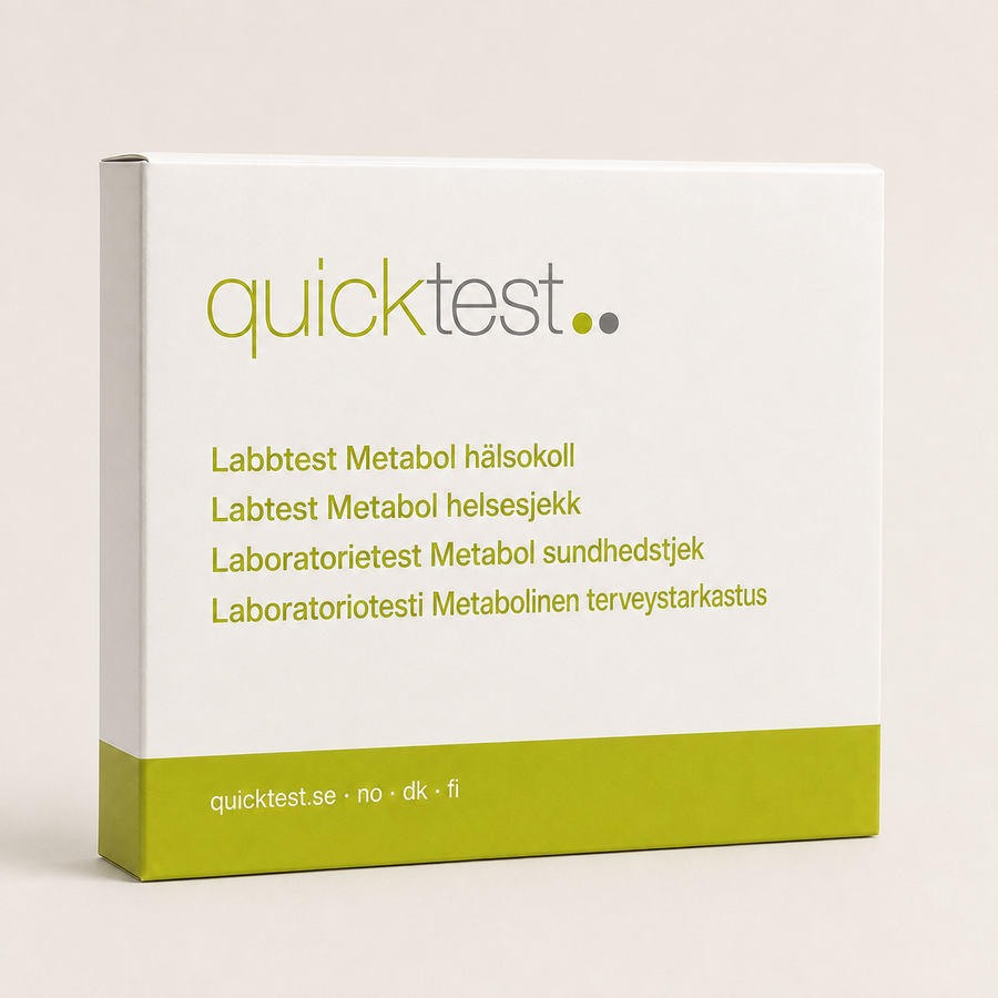 Metabol hälsokoll – Quicktest labbtest, förpackning