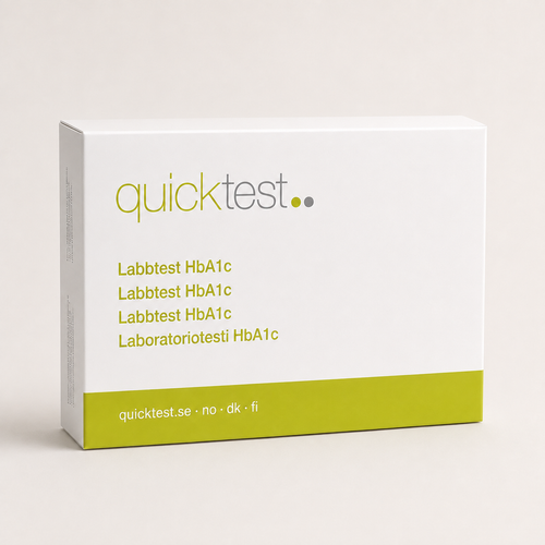 HbA1c-test – långtidsblodsocker – Quicktest labbtest, förpackning