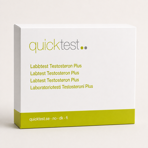 Testosterontest Stor – Quicktest labbtest, förpackning