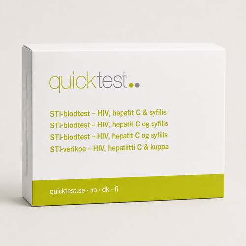 Könssjukdomstest Stor – HIV, hepatit C & syfilis – Labbprofil – Quicktest labbtest, förpackning