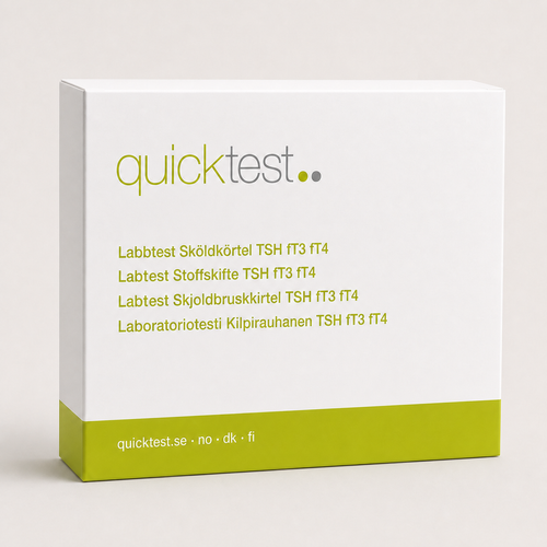 Sköldkörteltest Bas – TSH, fT3 & fT4 – Quicktest labbtest, förpackning