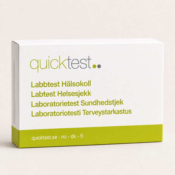 Hälsokoll Blodfetter + Lever + Njure + Blodsocker Labbtest - Provtagning Hemma