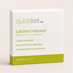 Hälsokoll – blodfetter, lever, njurar & blodsocker – Quicktest labbtest, förpackning