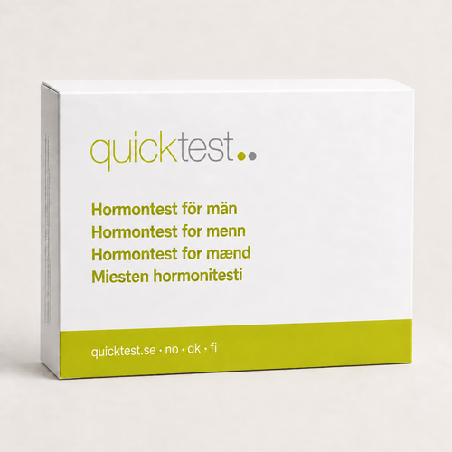 Quicktest Hormontest för män – förpackning för labbtest hemma