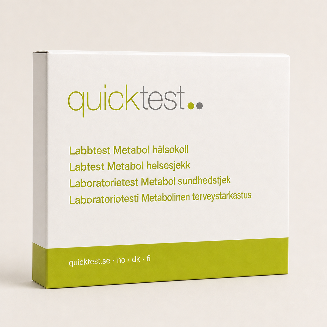 Metabol hälsokoll – Quicktest labbtest, förpackning