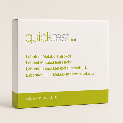 Metabol hälsokoll – Quicktest labbtest, förpackning