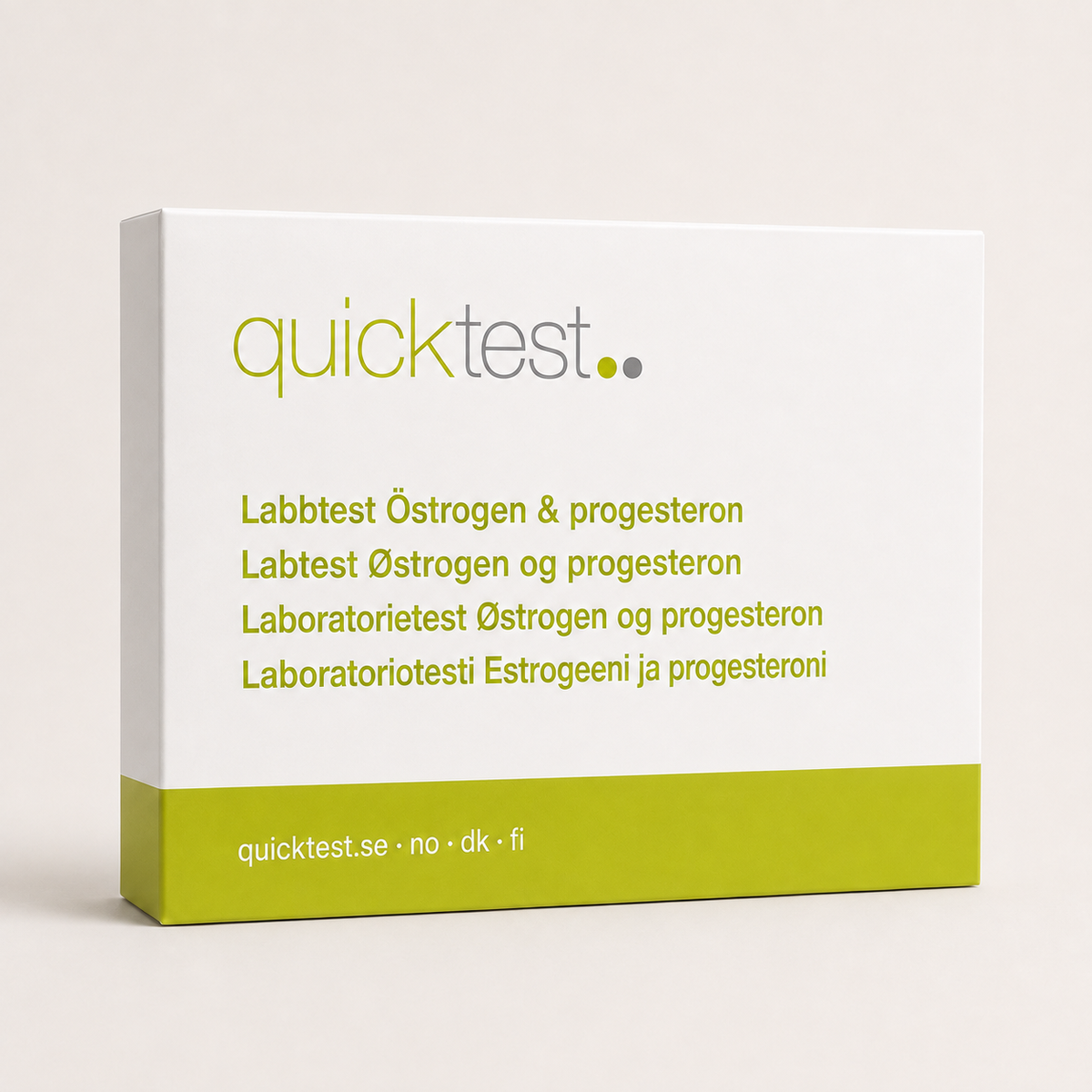 Quicktest Östrogen- & Progesterontest – förpackning för labbtest hemma