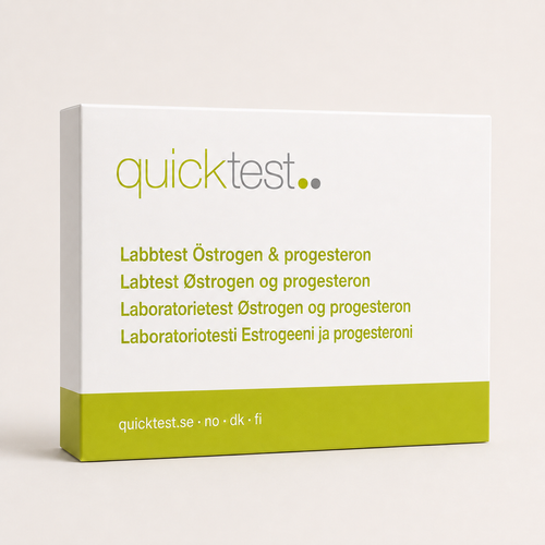 Östrogen- & Progesterontest – Quicktest labbtest, förpackning