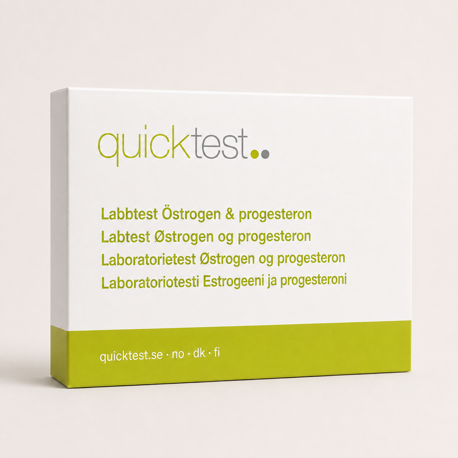 Östrogen- & Progesterontest – Quicktest labbtest, förpackning
