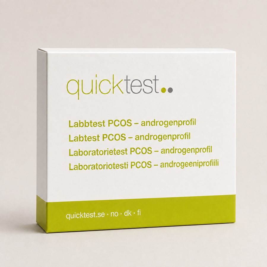 PCOS-test – androgenprofil – Quicktest labbtest, förpackning