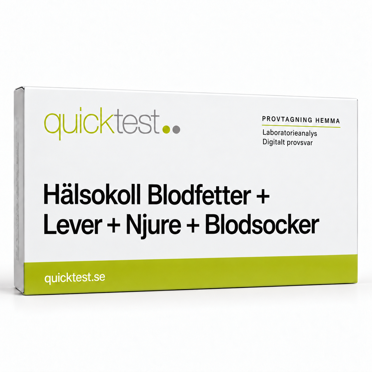 Quicktest Hälsokoll Blodfetter + Lever + Njure + Blodsocker – svensk produktbild